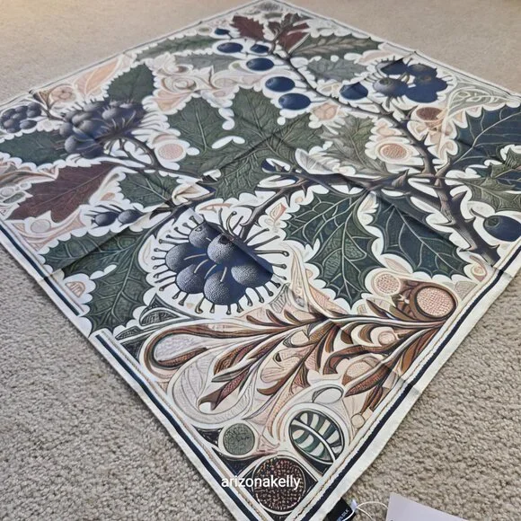 NWT Artifact Silk Scarf "Blueberries" William Morris Arts & Crafts - Picture 6 of 12